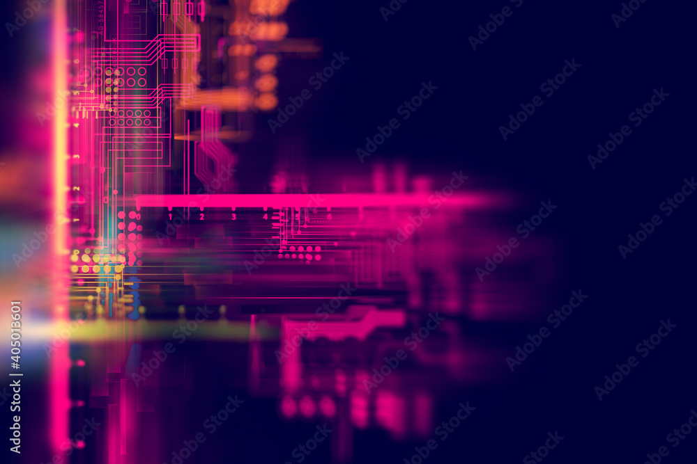 Poster futuristic circuit board abstract pattern background illustration
