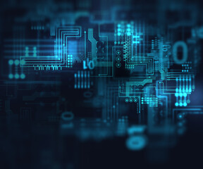 blue geometric  shape abstract technology background