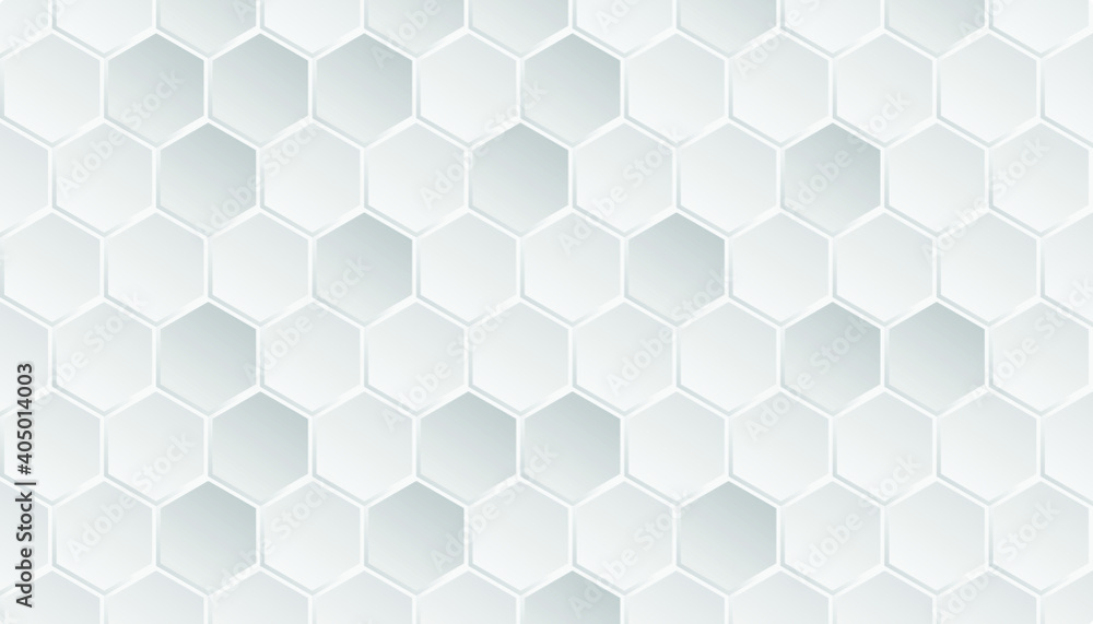 Aufkleber 3d futuristic honeycomb mosaic white background. realistic geometric mesh cells texture. abstract pa