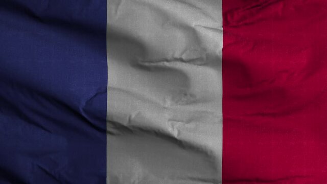 France Flag Textured Waving Background 4K
