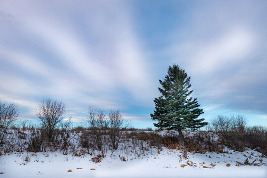 Winter Landscape With Chinook Wind Clouds