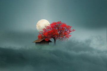 little house under a tree 