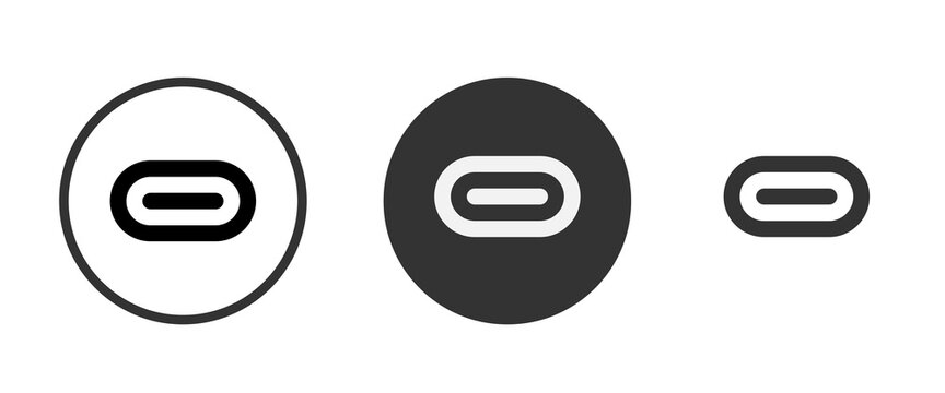 usb c icon . web icon set . icons collection. Simple vector illustration.