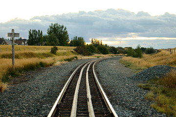 Fototapeta na wymiar Railway through the countryside