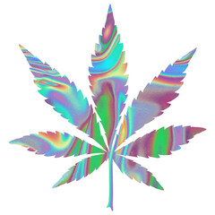 Hologram Indica Cannabis / Marijuana Leaf 