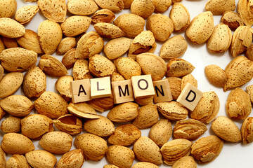 Shell raw almonds are delicious and healthy for snacking