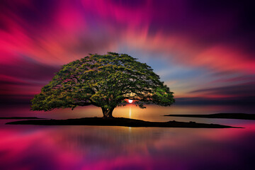 amazing tree under beautiful sky