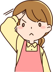 主婦・女性保育士　敬礼ポーズ