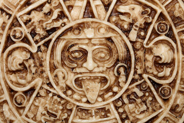 Aztec sun stone close up background modern high quality prints