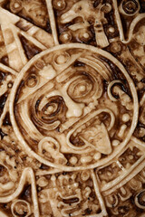 Aztec sun stone close up background modern high quality prints