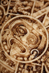 Aztec sun stone close up background modern high quality prints