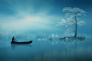 boating on the river