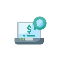 secure payment icon in flat style isolated on white background. EPS 10