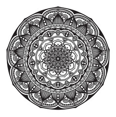 Abstract mandala graphic design decorative elements isolated on white color background for ancient geometric concepts