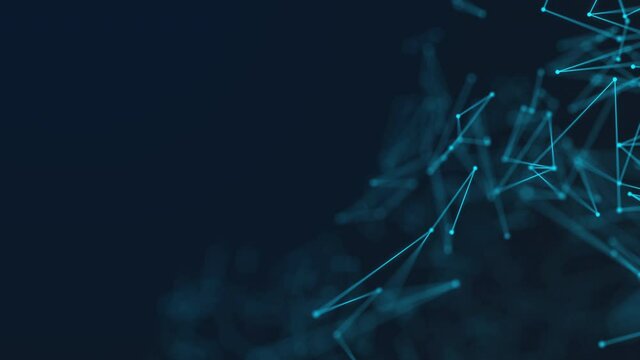 Polygon lines and dots. plexus style particle micro detail. video background loop seamless 3d rendered.