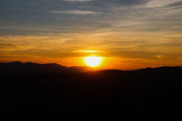sunset in the mountains