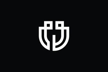 Obraz premium WU logo letter design on luxury background. UW logo monogram initials letter concept. WU icon logo design. UW elegant and Professional letter icon design on black background. W U UW WU