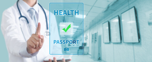 Doctor and health passport . Healthcare And Medicine concept.