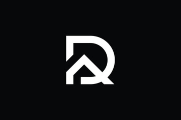 DR logo letter design on luxury background. RD logo monogram initials letter concept. DR icon logo design. RD elegant and Professional letter icon design on black background. D R RD DR