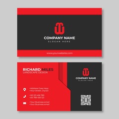 Red and black modern creative business card and name card.