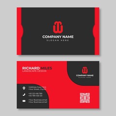Red and black modern creative business card and name card.