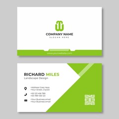 green business card design template