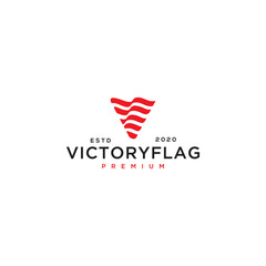 initial letter v and flag logo illustration Premium Vector