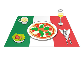 イタリア国旗とイタリアン