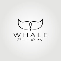 Creative whale tail logo vector illustration design graphic , clever line art logo concept