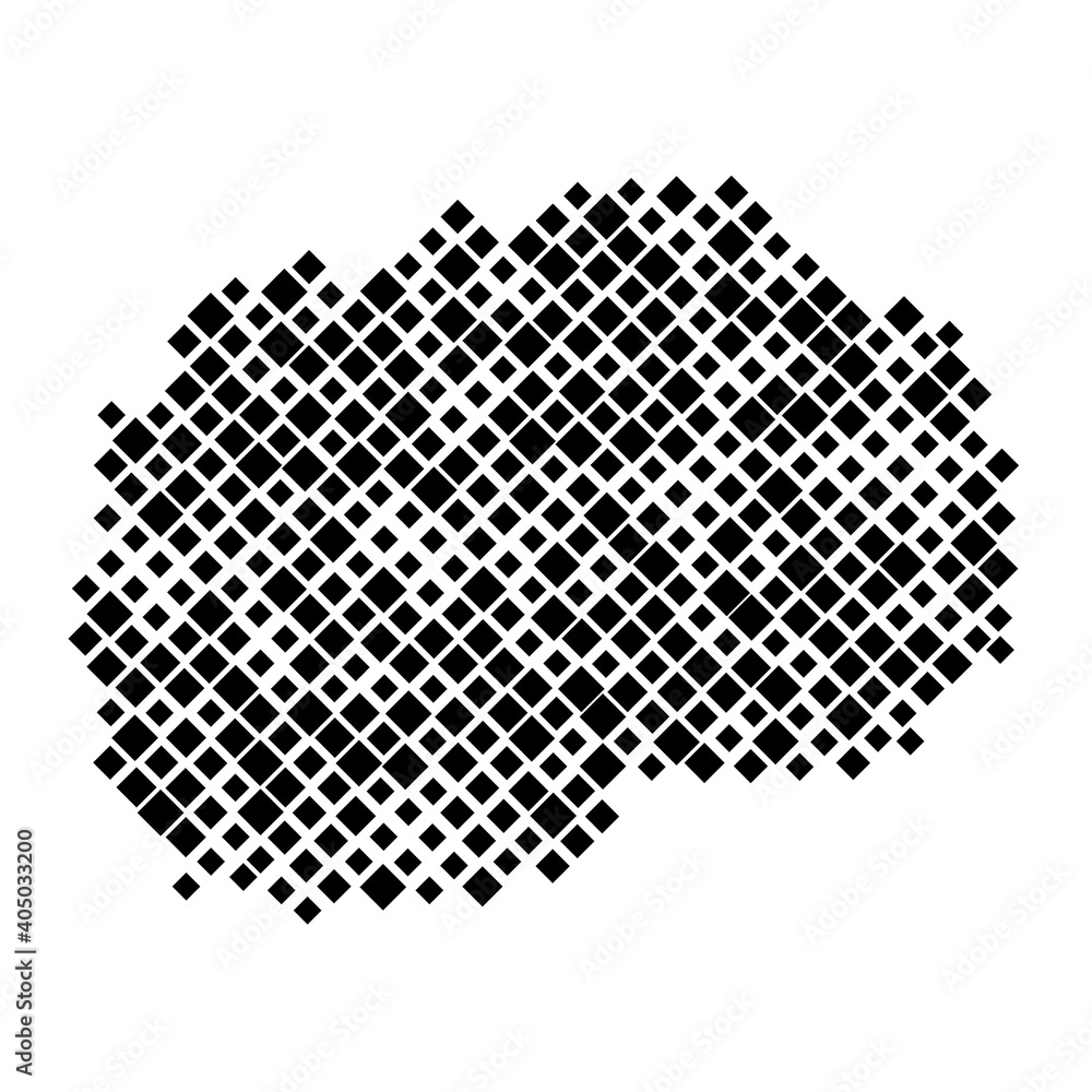 Poster macedonia map from pattern of black rhombuses of different sizes. vector illustration.