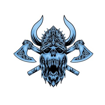 Viking Skull Mascot Logo Esport Team