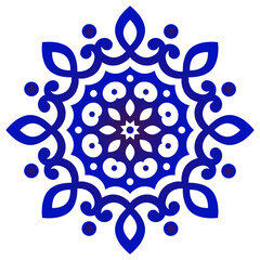 Abstract flower blue and white