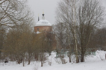 Russian Gothic. Old church in the village of Nikola Lenivets