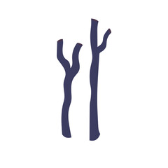 Dry branches on a white background. Hand drawn vector isolated single illustration.