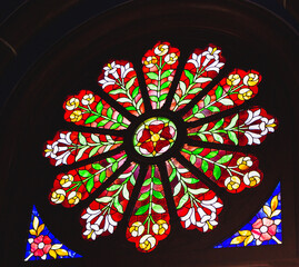 stained glass window in a church