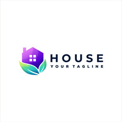house color gradient logo design