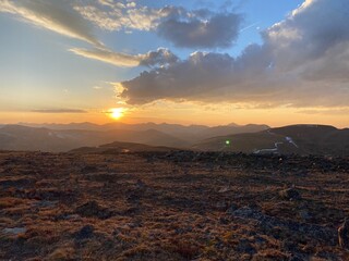 sunset over the mountains
