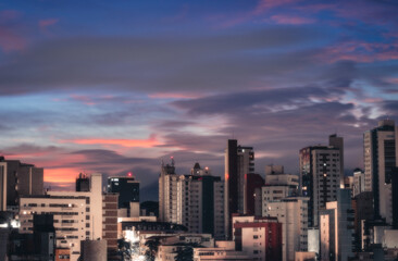 Fototapeta premium city skyline at sunset