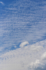 Blue sky and white clouds.