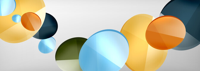 Abstract glossy round shapes vector background. Vector futuristic illustration for covers, banners, flyers and posters and other