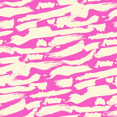 Pink grunge paint pattern. Seamless vector artistic brushes pattern. Trendy stylish pink pattern for fabric, textile, wrapping etc.