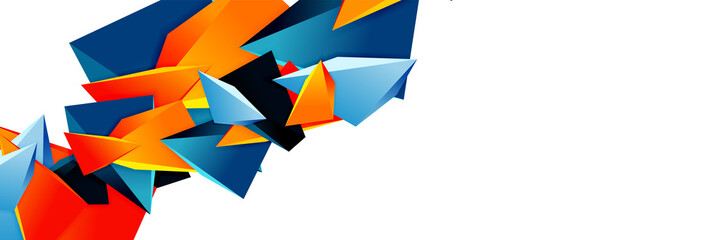 Triangle mosaic abstract background, 3d triangular low poly shapes. Geometric vector illustration for covers, banners, flyers and posters and other