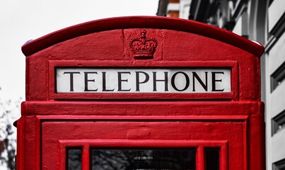 Old red telephone box