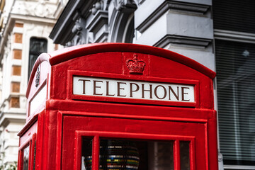 Old red telephone box