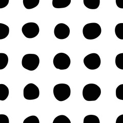 Seamless pattern. Shapeless circles, handicraft.
