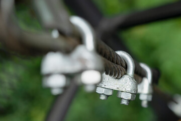 Metal background and cable