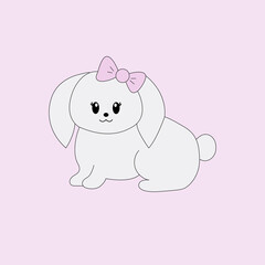 Cute cartoon bunny. Vector illustration for kids.	