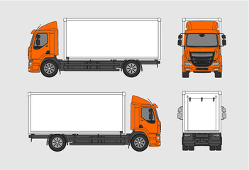 Cargo delivery truck illustration