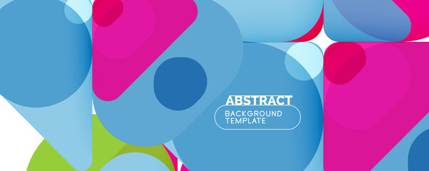 Modern geometric round shapes and dynamic lines, abstract background. Vector illustration for placards, brochures, posters and banners