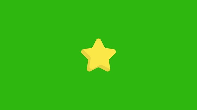 star icon animation.can be use as video for your project and explainer video.isolated on green background. star icon with circle burst effect.